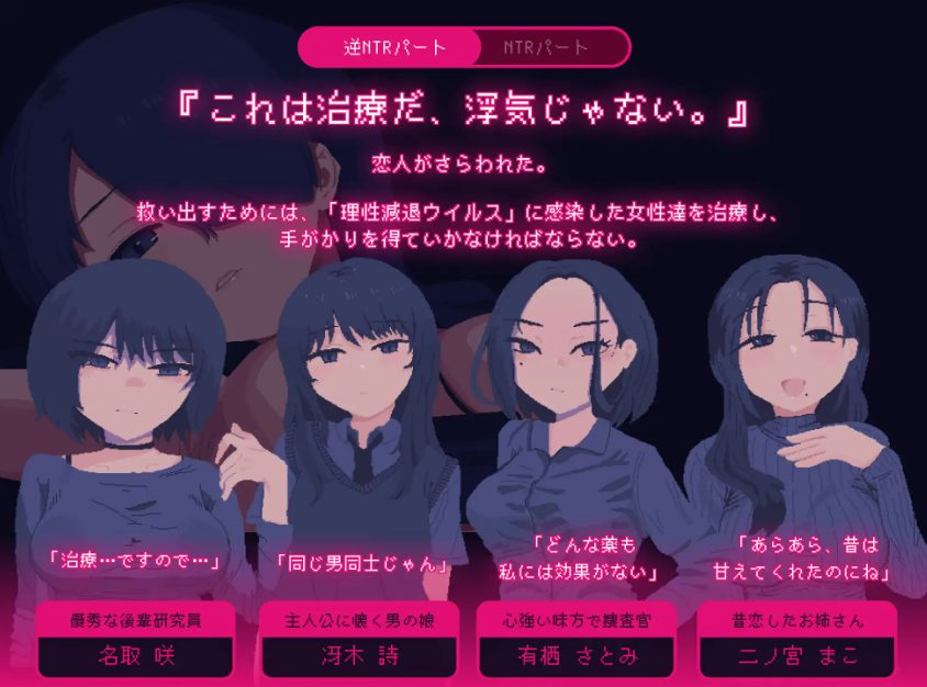 《NTRdemic〜我将抵抗一切诱惑，把她救出来》【PC/安卓/AI汉化/欧美/SLG游戏下载/1.0G】